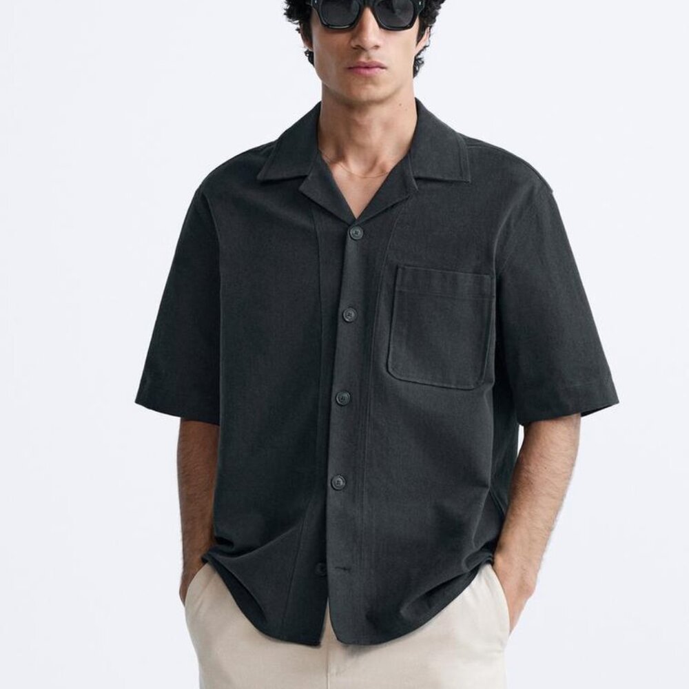 Zara TEXTURED POCKET SHIRT